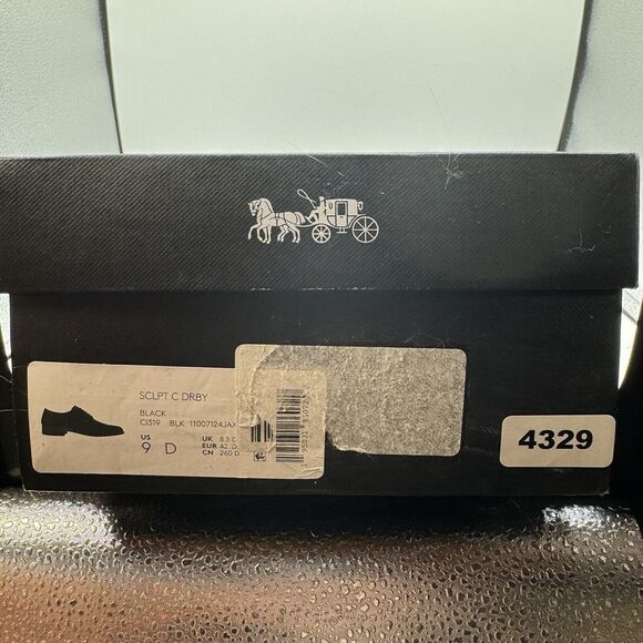 Men's Coach Sculpted C Derby Leather Slip On Loafer Shoes Black Size 9D - Picture 11 of 12